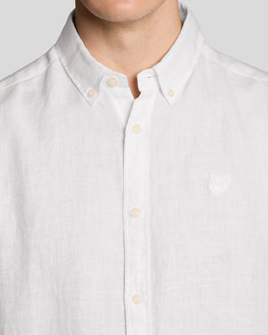 White Linen Short Sleeve Shirt