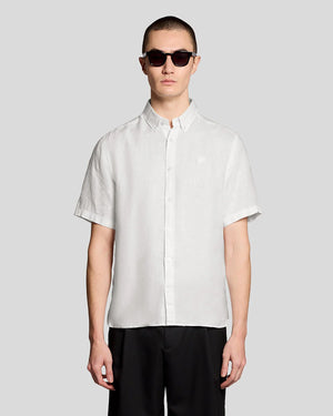 White Linen Short Sleeve Shirt