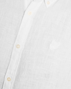 White Linen Short Sleeve Shirt