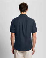 Load image into Gallery viewer, Navy Linen Short Sleeve Shirt
