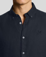 Load image into Gallery viewer, Navy Linen Short Sleeve Shirt

