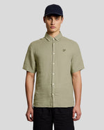 Load image into Gallery viewer, Green Linen Short Sleeve Shirt
