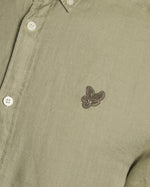 Load image into Gallery viewer, Green Linen Short Sleeve Shirt
