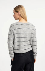 Load image into Gallery viewer, Grey Striped Cardigan
