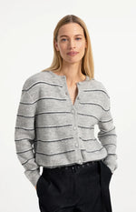 Load image into Gallery viewer, Grey Striped Cardigan

