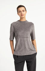 Load image into Gallery viewer, Grey Suedine Top
