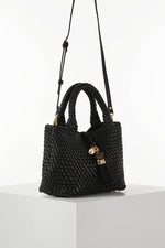Load image into Gallery viewer, Black Suky Woven Crossbody
