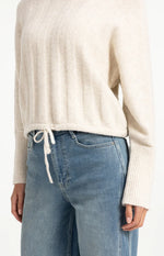 Load image into Gallery viewer, Off White Drawcord Sweater
