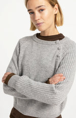 Load image into Gallery viewer, Grey Button Details Sweater
