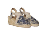 Load image into Gallery viewer, Navy Floral Espadrilles
