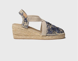 Navy Floral Espadrilles
