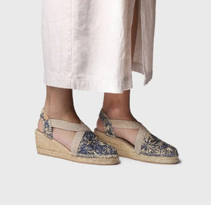 Navy Floral Espadrilles