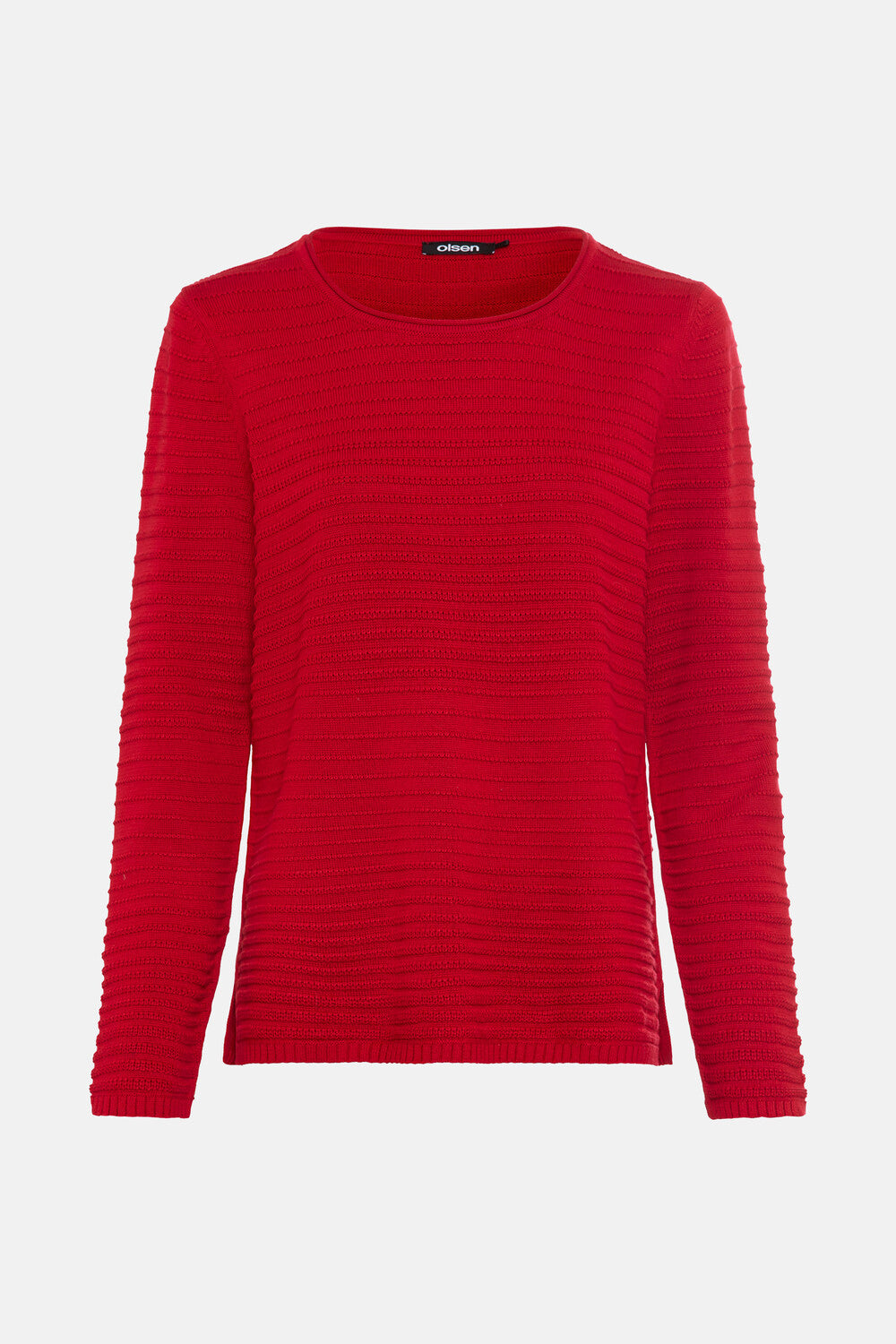 Red Ribbed Pullover