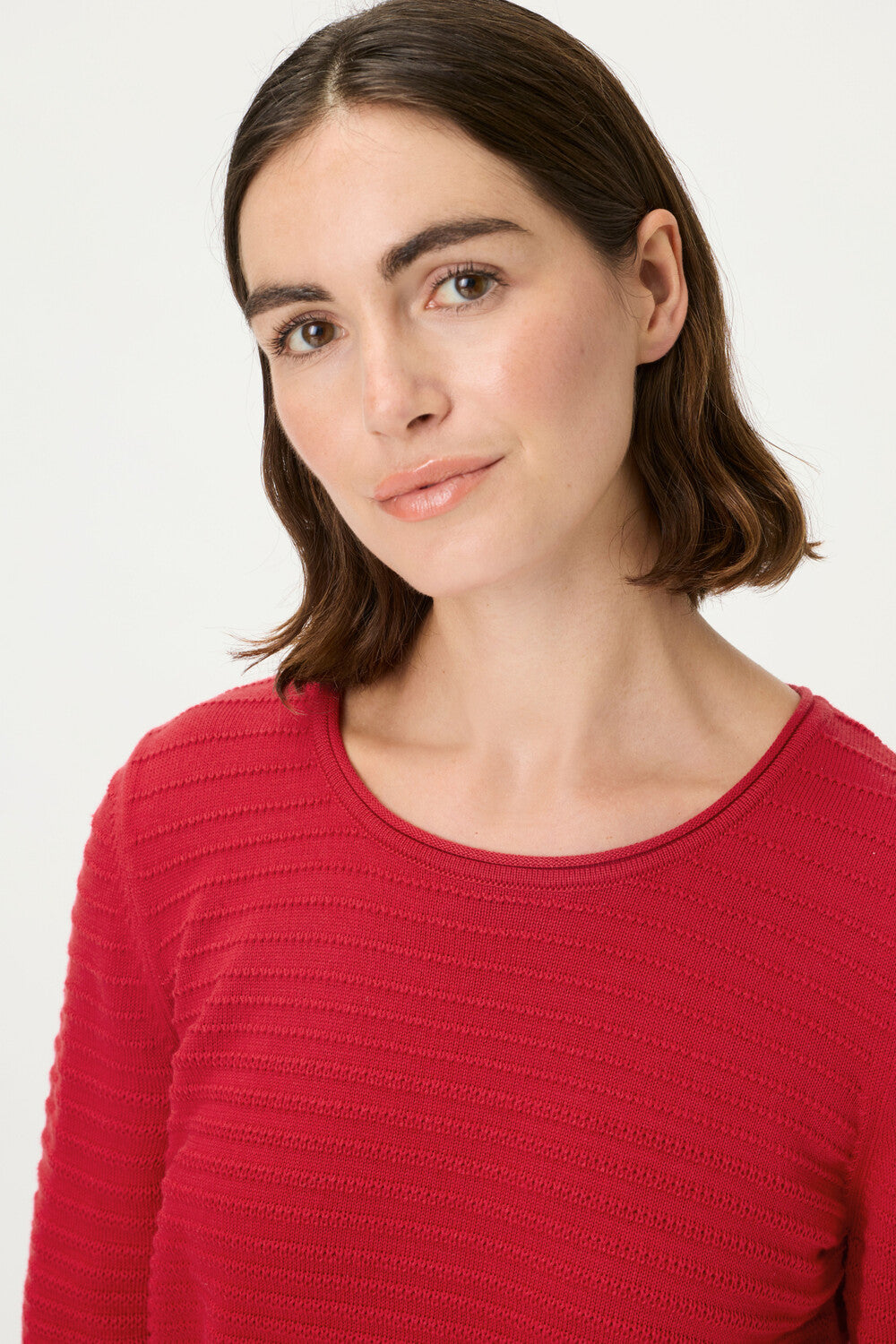 Red Ribbed Pullover