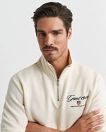 Load image into Gallery viewer, White Graphic Half Zip Sweatshirt

