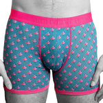 Load image into Gallery viewer, Swole Panda Flamingo Bamboo Boxers Pink

