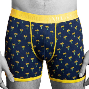 Palm Tree Bamboo Boxers Yellow
