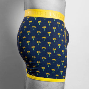 Palm Tree Bamboo Boxers Yellow