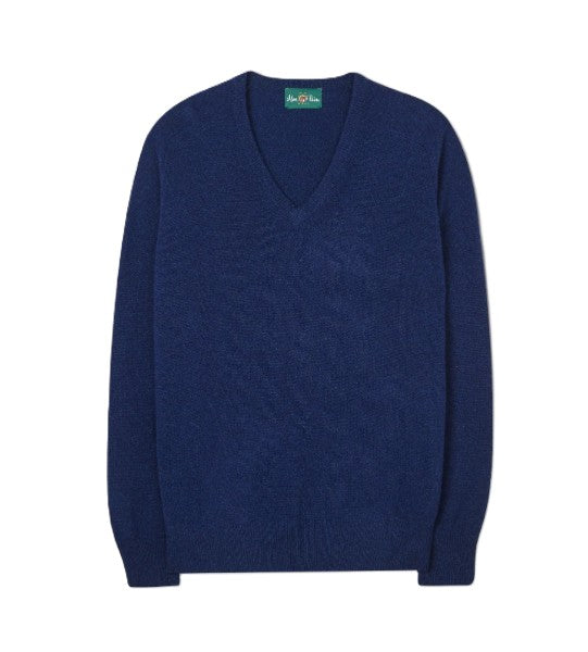 Indigo Lambswool V-Neck