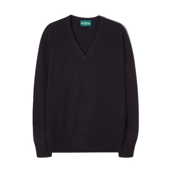 Navy Lambswool V-Neck