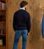 Load image into Gallery viewer, Navy Lambswool V-Neck
