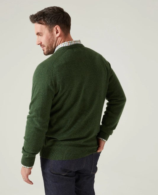 Green Lambswool V-Neck