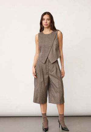 Brown Check Veya Vest