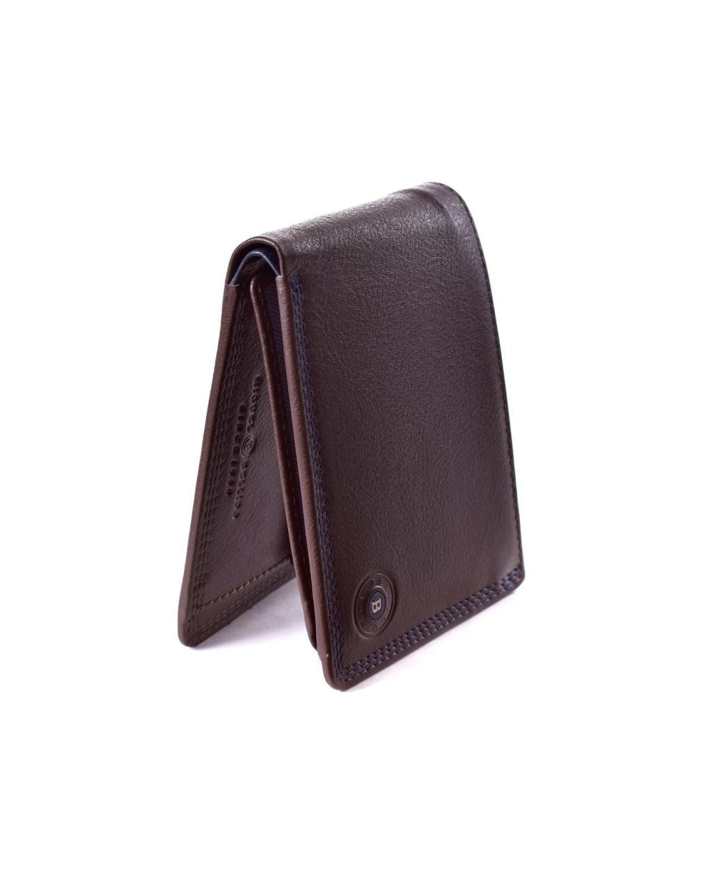 Miguel Bellido Two Tone Leather Card and Coin Wallet Brown