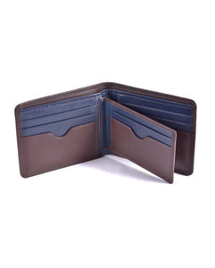 Miguel Bellido Two Tone Leather Card Holder Wallet Brown