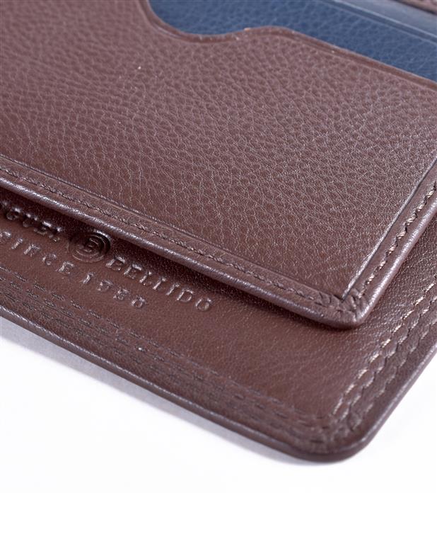 Miguel Bellido Two Tone Leather Card Holder Wallet Brown