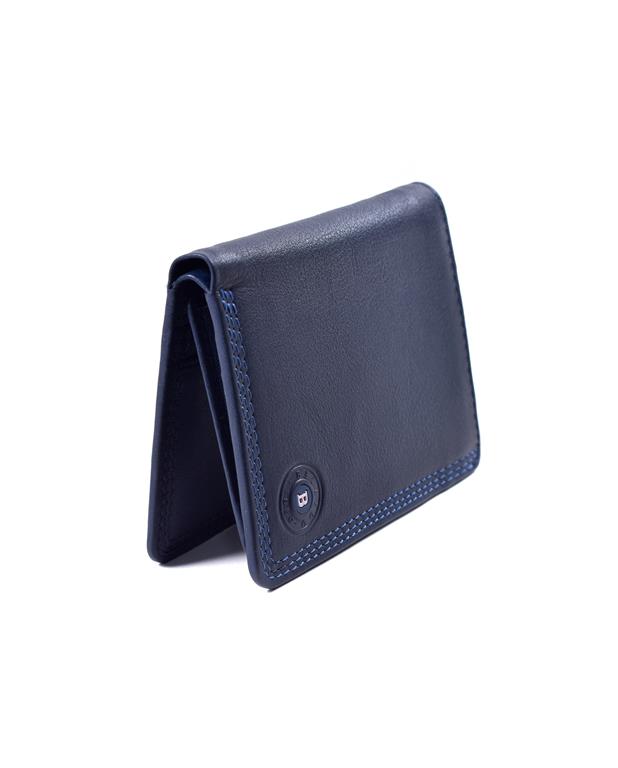 Miguel Bellido Leather Card Holder Wallet with ID Holder Black