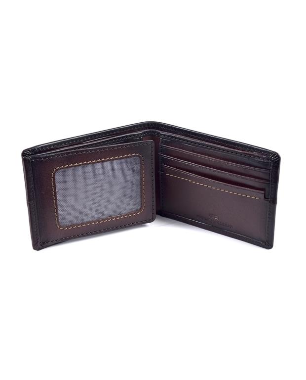 Miguel Bellido Leather Trifold Card Holder Wallet Brown