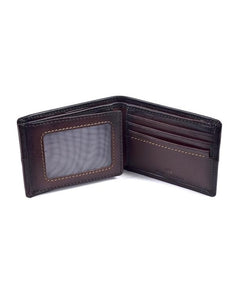 Miguel Bellido Leather Trifold Card Holder Wallet Brown