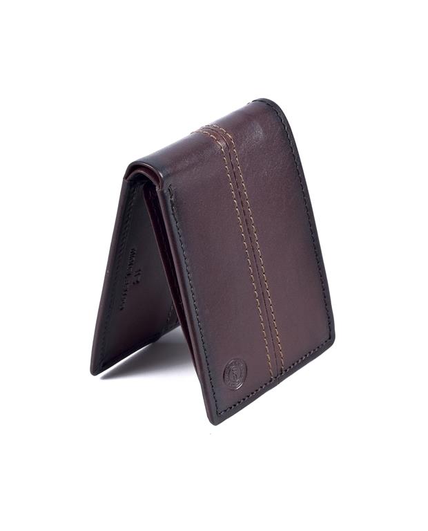 Miguel Bellido Leather Trifold Card Holder Wallet Brown