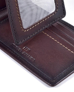 Miguel Bellido Leather Trifold Card Holder Wallet Brown