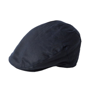 Navy Waxed Flat Cap