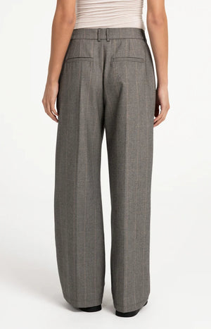 Grey Wide Leg Check Trousers