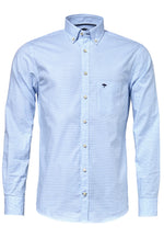 Load image into Gallery viewer, Fynch Hatton Sky Blue Check Oxford Shirt
