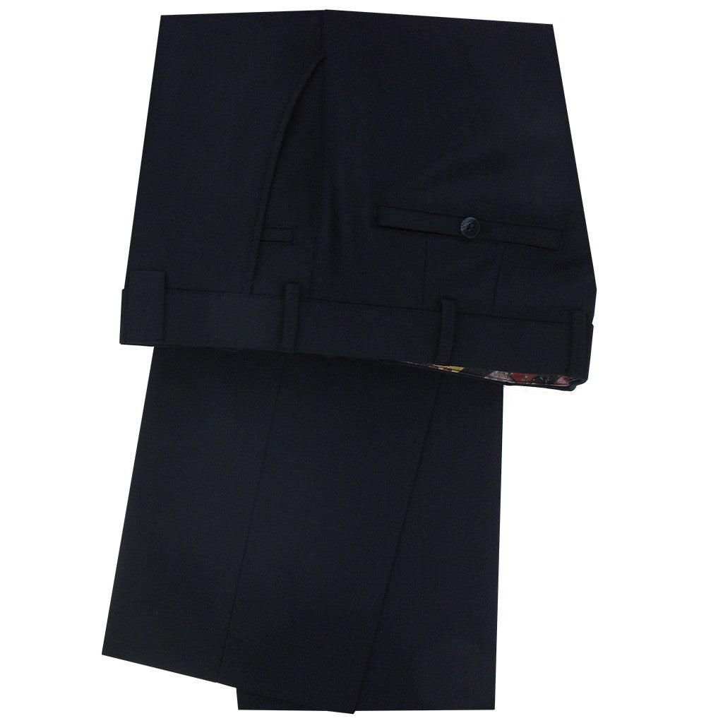 Meyer Fine Gabardine Wool Trouser Navy Long Leg