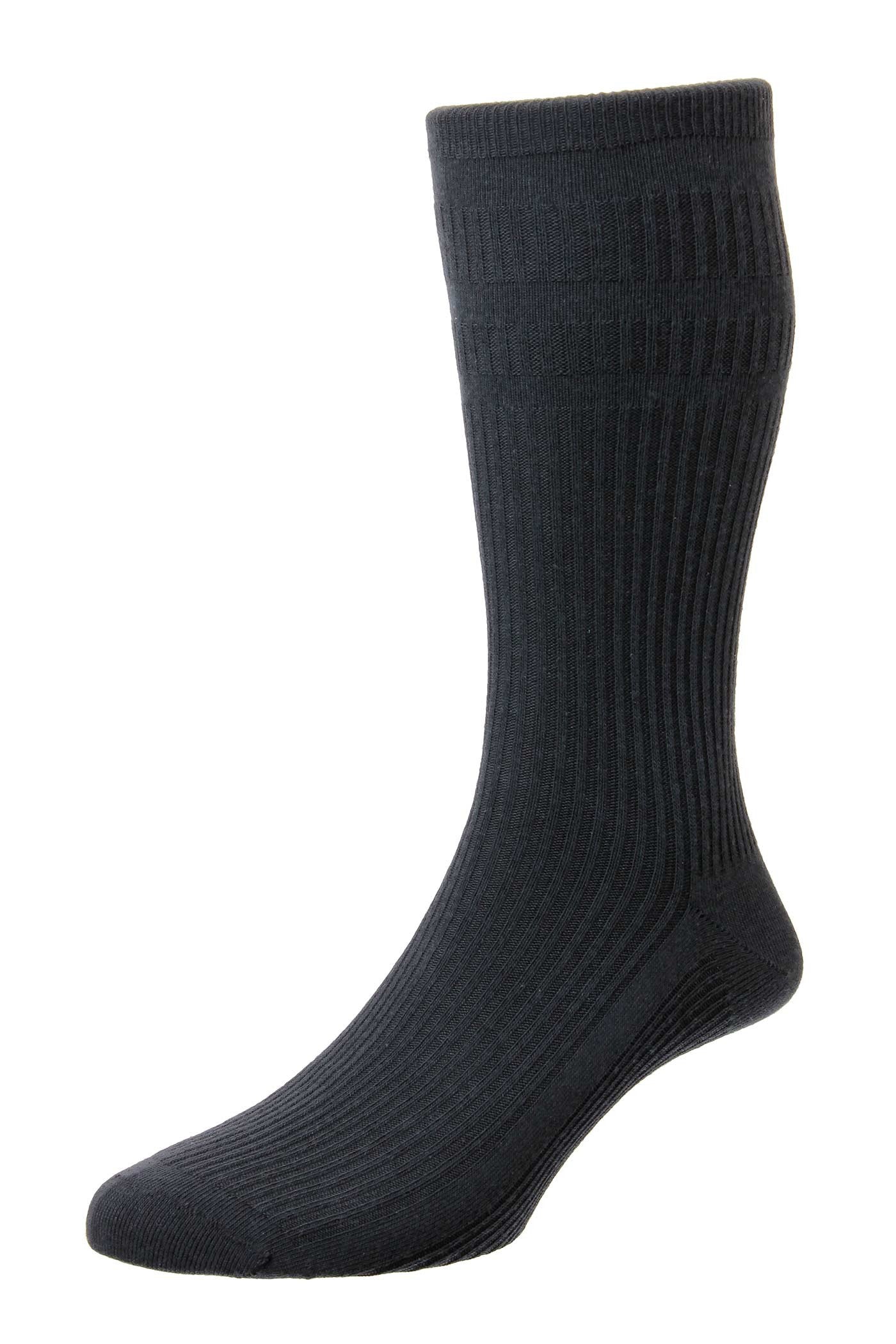 HJ Hall Cotton SoftTop Socks Charcoal