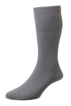 Mid Grey Cotton SoftTop Socks