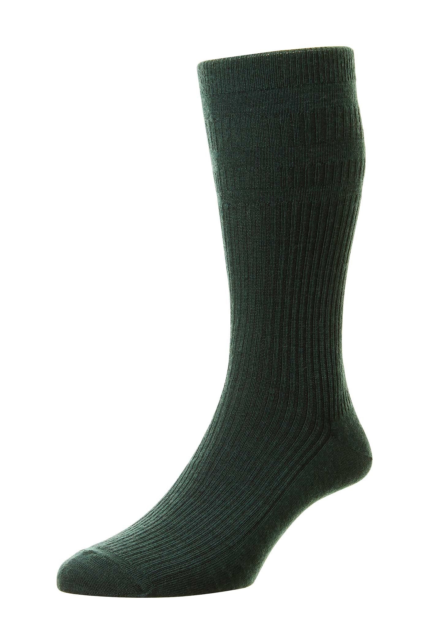 HJ Hall Wool SoftTop Socks Green
