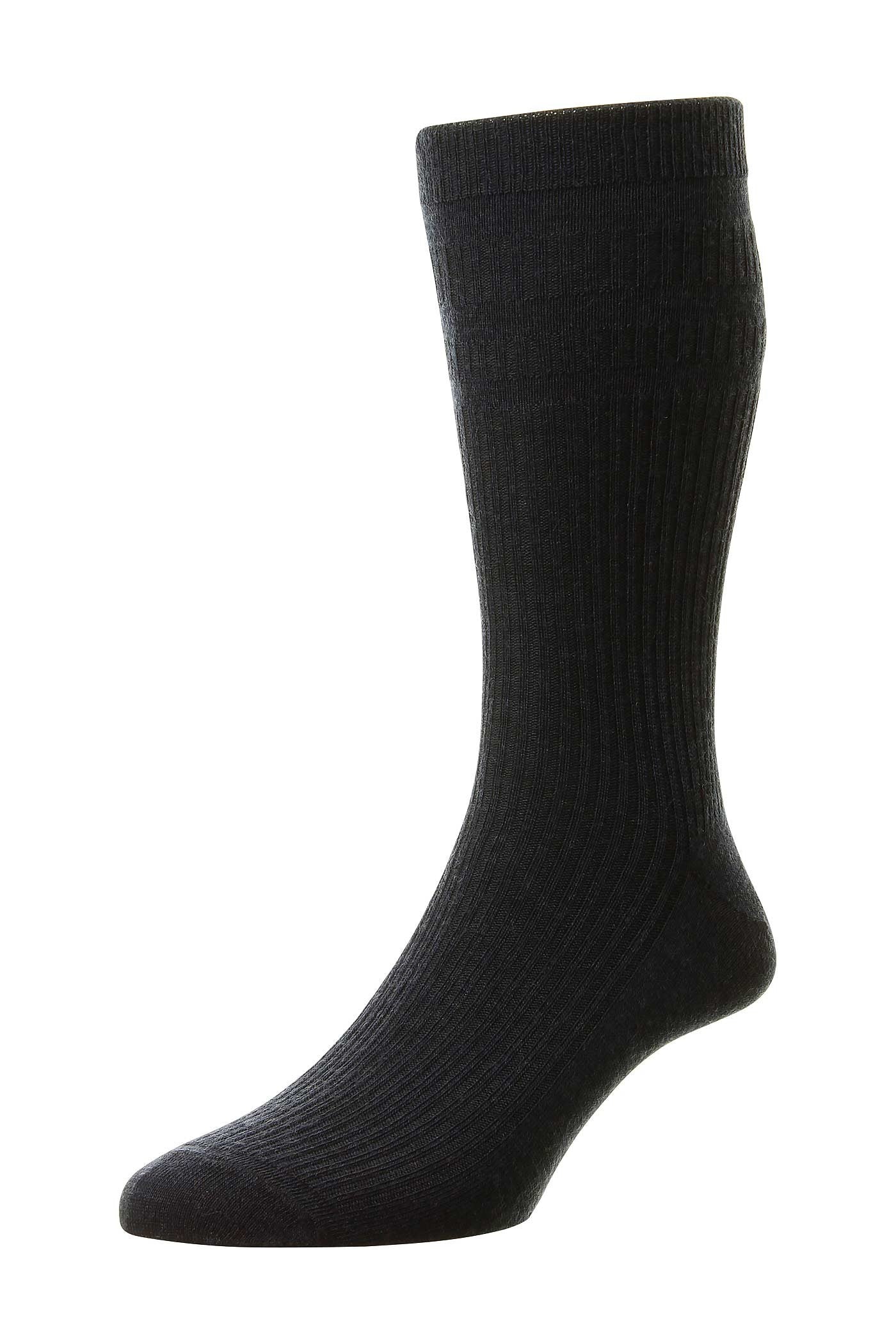 HJ Hall Wool SoftTop Socks Navy