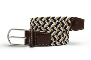 Zigzag Woven Belt Beige Multi