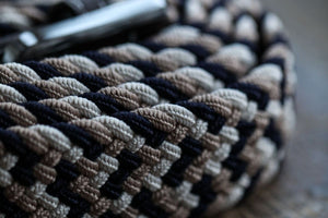 Zigzag Woven Belt Beige Multi