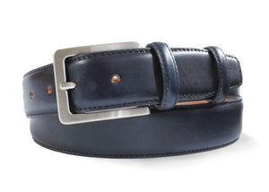 Blue Leather Dress Belt