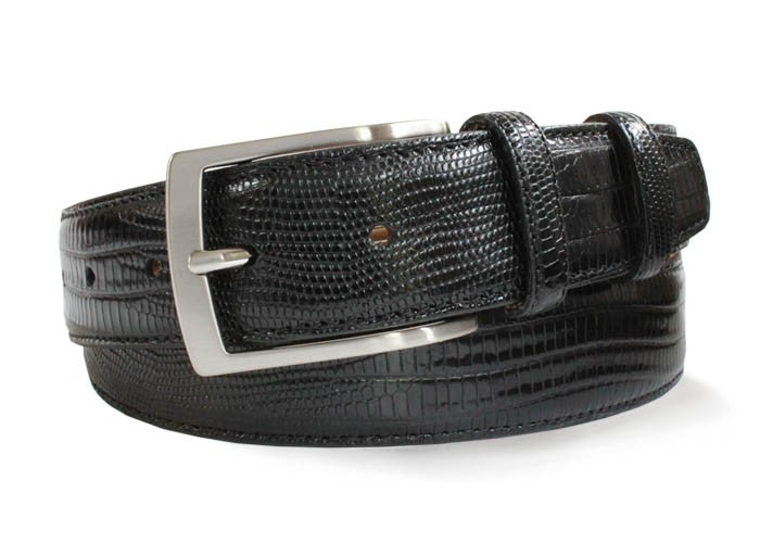 Robert Charles Luxury Snakeskin Leather Belt Black
