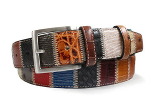 Multi Patchwork Leather Belt