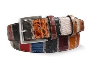 Robert Charles Luxury Patchwork Leather Belt Multi