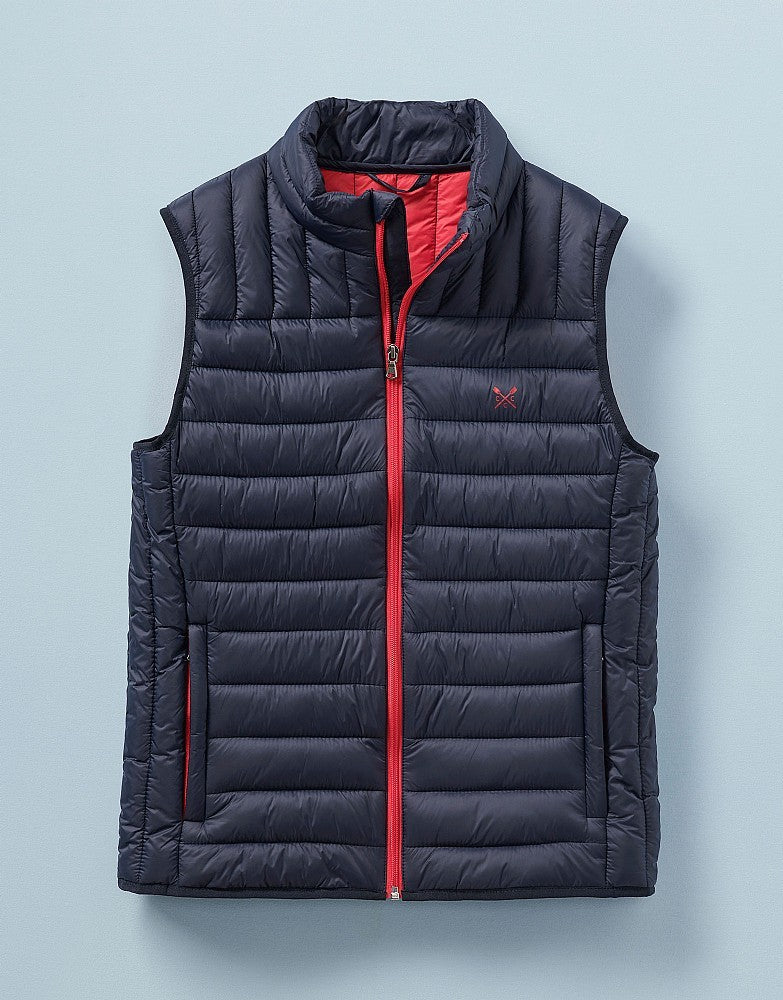 Crew Navy Red Zip Lowther Gilet